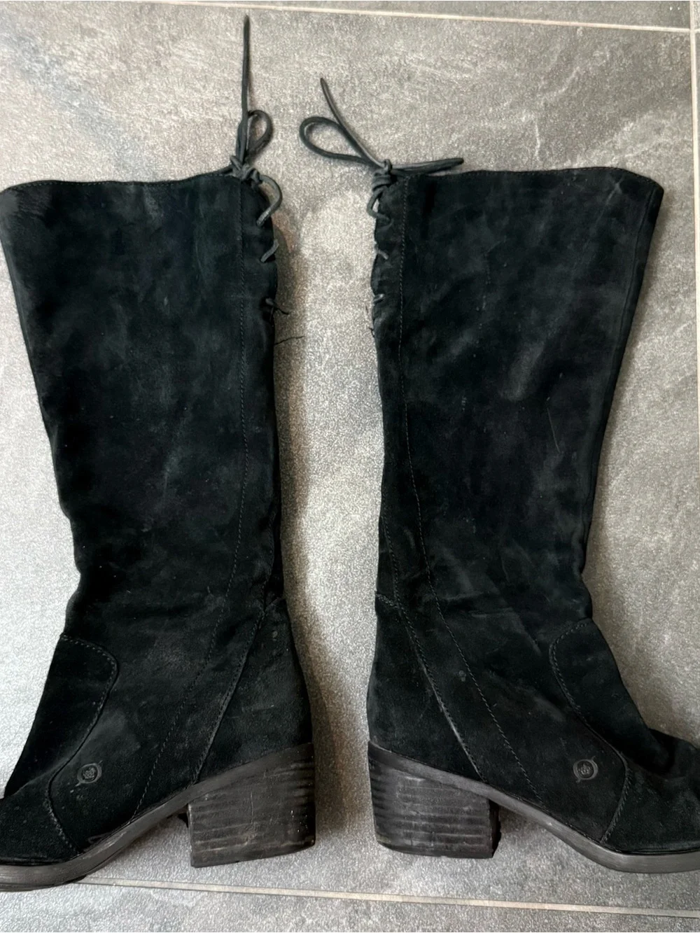 Born Felicia Black Suede Women’s Boots Size 9M